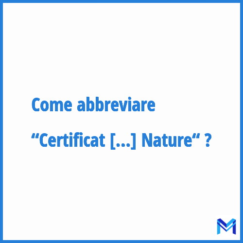 Come abbreviare “Certificat d'Aptitude Professionnelle Nature“ in francese?