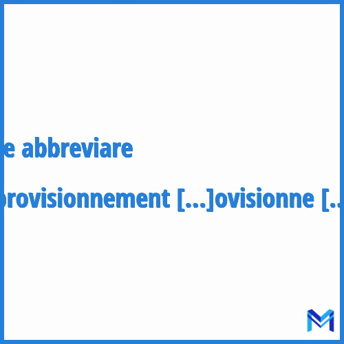 Come abbreviare “Approvisionnement“ in francese?