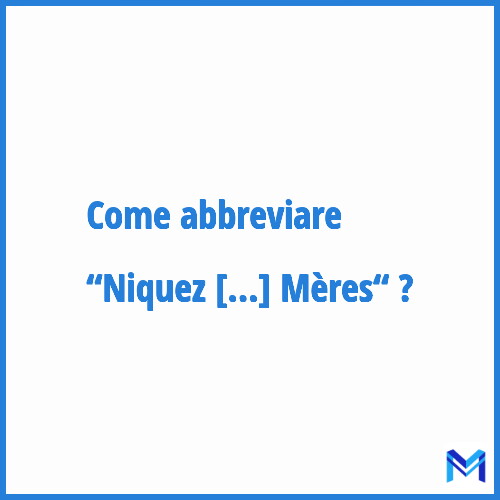 Come abbreviare “Niquez Vos Grosses Mères“ in francese?