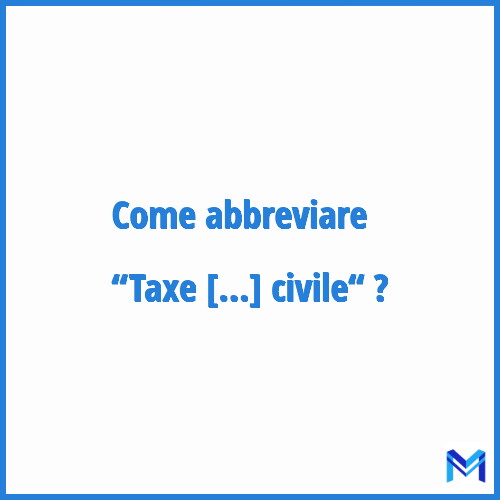 Come abbreviare “Taxe de l'aviation civile“ in francese?