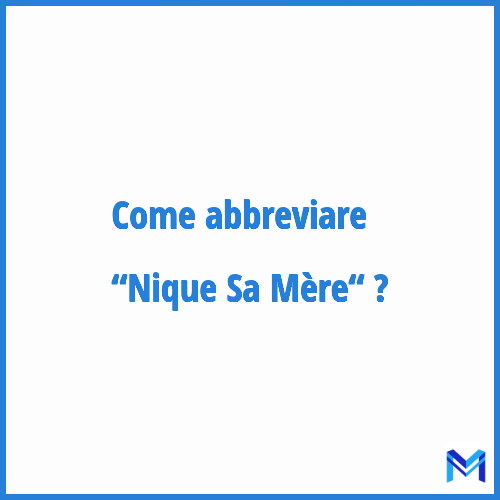 Come abbreviare “Nique Sa Mère“ in francese?