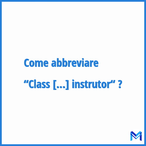 Come abbreviare “Class Rating instrutor“ in francese?